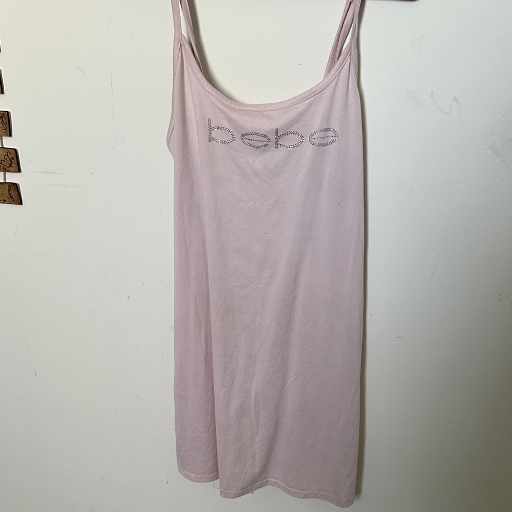 BEBE Pink Gray Robe Lounge Dress Set Size M Soft Cozy Sleepwear Intimates - Picture 7 of 11